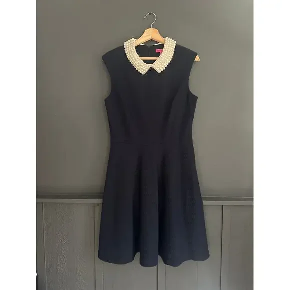 betsey johnson black dress with pearl collar Betsey Johnson Black Dress  Shop 925
